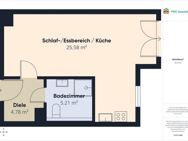 Wohnung zum Kauf als Kapitalanlage geeignet 145.000 € 1 Zimmer 35 m² Neureut Karlsruhe 76149