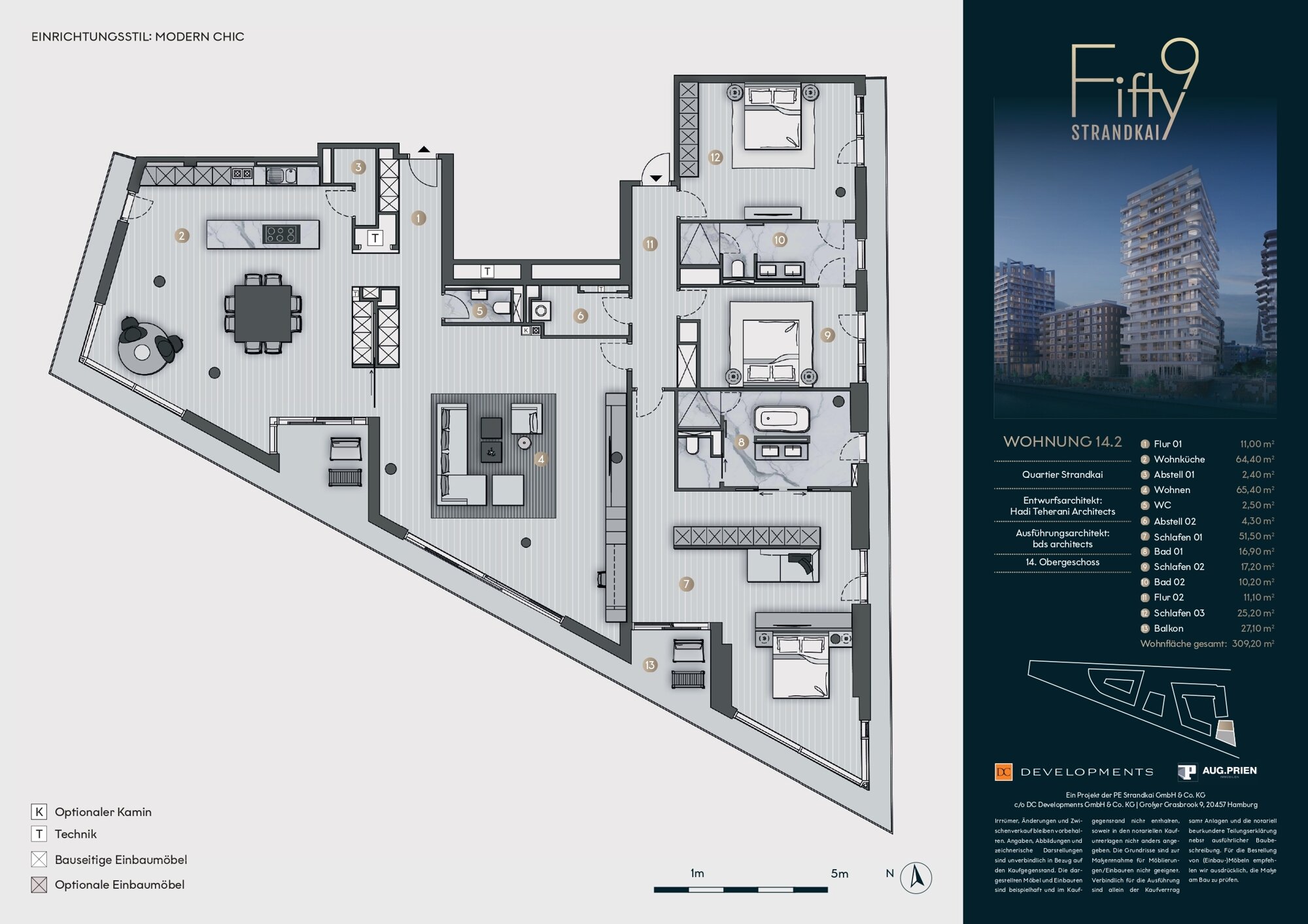 Wohnung zum Kauf 5.900.000 € 4 Zimmer 309,2 m²<br/>Wohnfläche 14.<br/>Geschoss HafenCity Hamburg, HafenCity 20457