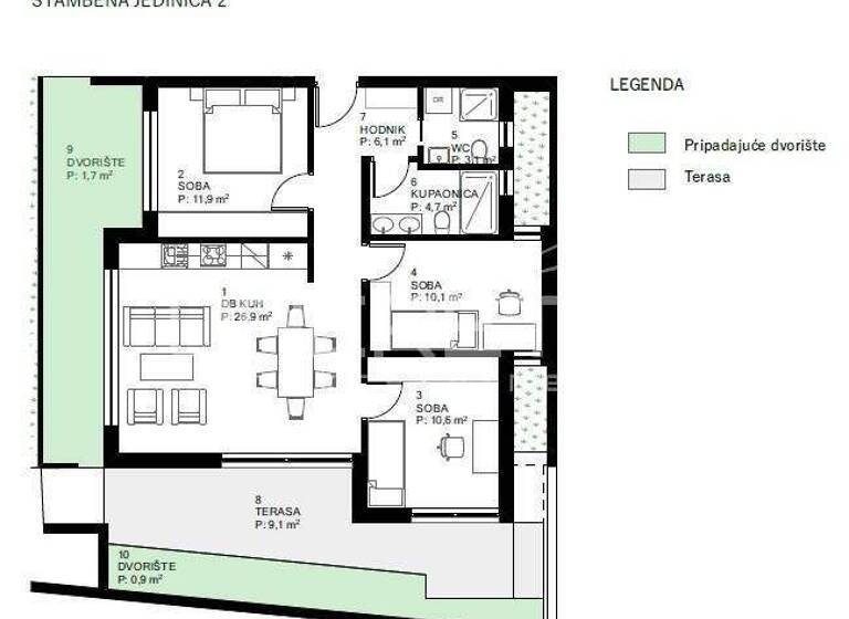 Wohnung zum Kauf 267.180 € 4 Zimmer 87 m² Varazdin