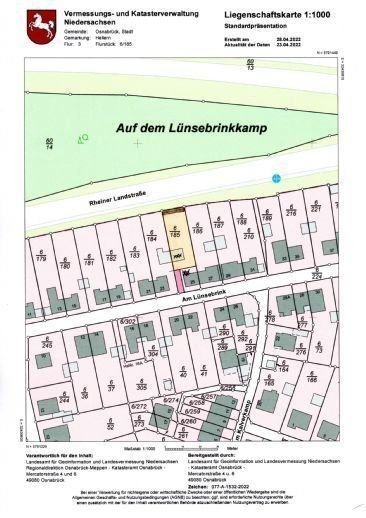 Grundstück zum Kauf 136.000 € 442 m²<br/>Grundstück vorhanden<br/>Baugenehmigung Hellern 181 Osnabrück 49078