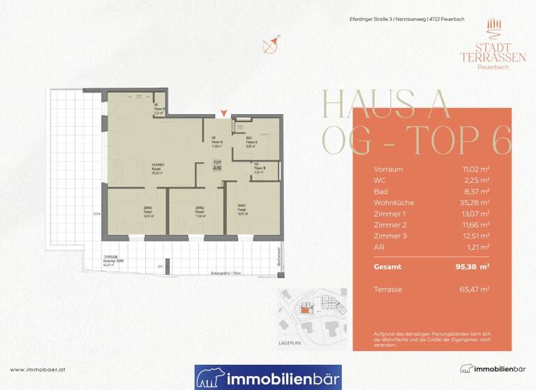 Wohnung zum Kauf - Erstbezug 484.783 € 4 Zimmer 95,4 m² 1. Geschoss Peuerbach 4722