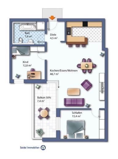 Wohnung zum Kauf provisionsfrei 620.000 € 3 Zimmer 95,2 m²<br/>Wohnfläche 1.<br/>Geschoss Bad Aibling 83043