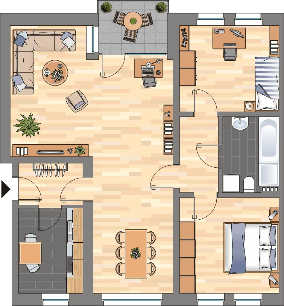 Wohnung zur Miete 559 € 3 Zimmer 83,3 m²<br/>Wohnfläche EG<br/>Geschoss 01.02.2025<br/>Verfügbarkeit Rheinstraße 84 Innenstadt Wilhelmshaven 26382