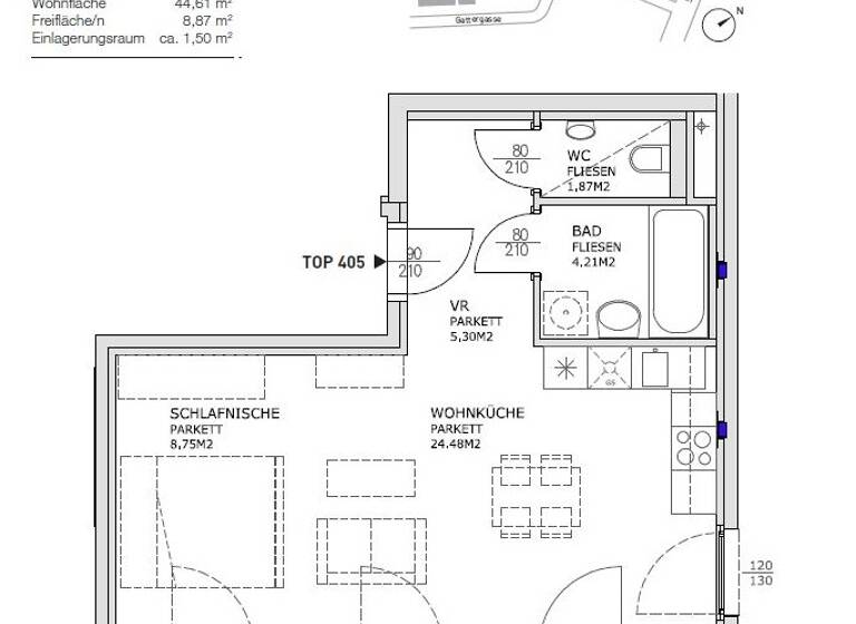 Studio zur Miete 596 € 1 Zimmer 44,6 m² 1. Geschoss Simmeringer Hauptstraße 170 Wien 1110