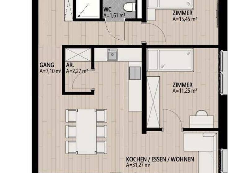 Wohnung zum Kauf - Erstbezug 529.000 € 3 Zimmer 83 m² 1. Geschoss Itter 6305