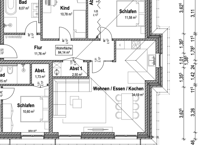 Wohnung zur Miete 1.090 € 3 Zimmer 87,3 m² 1. Geschoss frei ab sofort Drakenburg 31623