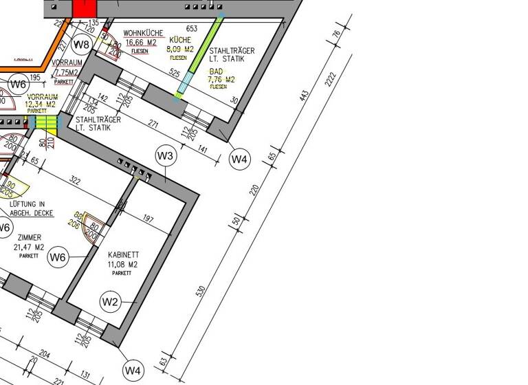 Wohnung zur Miete 744 € 2 Zimmer 66,8 m² 1. Geschoss Wien 1040