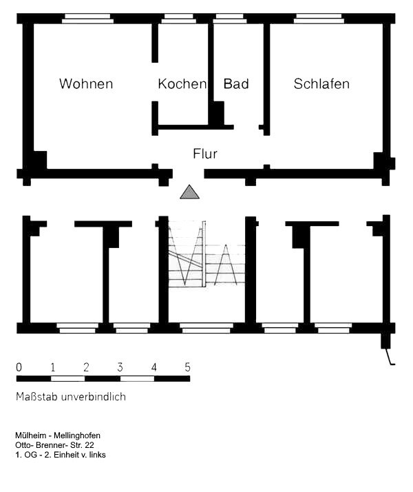 Wohnung zur Miete 385 € 2 Zimmer 40,4 m²<br/>Wohnfläche 1.<br/>Geschoss 16.02.2025<br/>Verfügbarkeit Otto-Brenner-Str. 22 Altstadt II - Nord Mülheim 45473