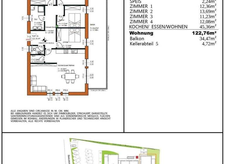 Wohnung zum Kauf - Erstbezug 559.000 € 5 Zimmer 122,8 m² 2. Geschoss frei ab 31.12.2026 Rosegg 9232