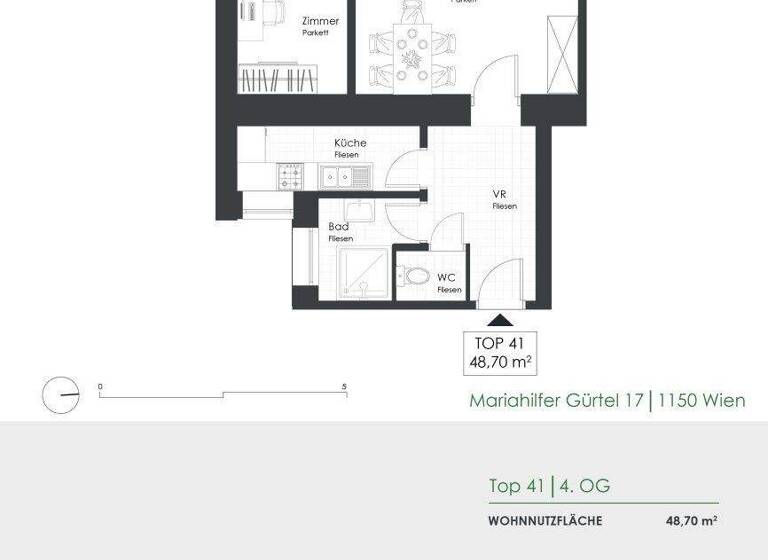 Wohnung zur Miete 645 € 2 Zimmer 48,7 m² 4. Geschoss Gebrüder-Lang-Gasse 1 Wien 1150