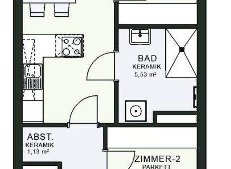 Wohnung zur Miete - Erstbezug 610 € 3 Zimmer 54,7 m² 1. Geschoss frei ab 01.06.2026 Fröhlichgasse 23-35 Jakomini Graz 8010