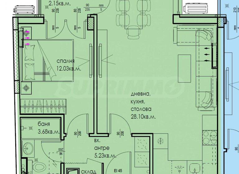 Studio zum Kauf 112.208 € 2 Zimmer 70,1 m² Plovdiv
