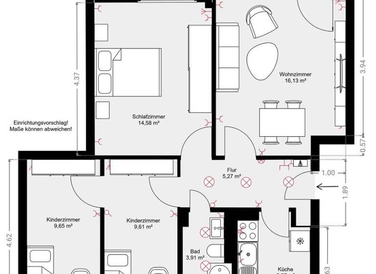Wohnung zur Miete 470 € 4 Zimmer 67,2 m² frei ab sofort Griesheimer Straße 2 Wilkau-Haßlau 08112