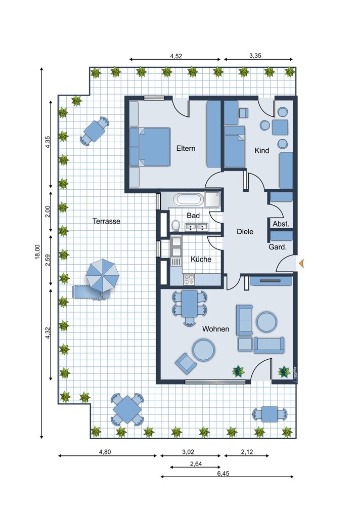 Penthouse zum Kauf 380.000 € 3 Zimmer 115,6 m²<br/>Wohnfläche 6.<br/>Geschoss Blankenloch Stutensee 76297