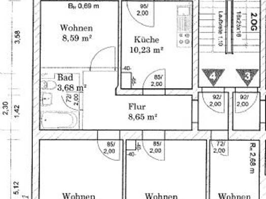 Wohnung zur Miete 620 € 4 Zimmer 77,7 m² 1. Geschoss frei ab sofort Herbartstr. 2 Freiimfelde Halle (Saale) 06112