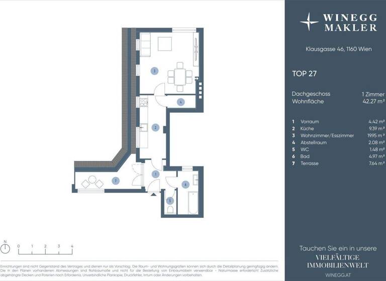 Studio zum Kauf 195.000 € 1 Zimmer 42,3 m² 4. Geschoss Klausgasse Wien 1160