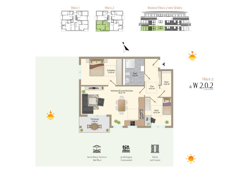 Wohnung zum Kauf provisionsfrei 433.900 € 3 Zimmer 77,8 m² EG Zellerberg Rieden 87668