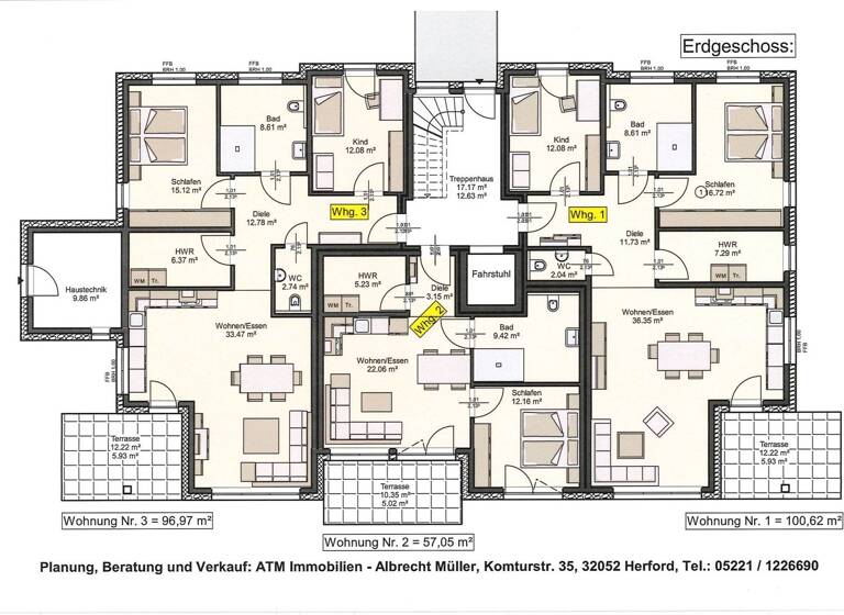 Wohnung zum Kauf provisionsfrei 388.100 € 3 Zimmer 97 m²<br/>Wohnfläche Hiddenhausen Hiddenhausen 32120