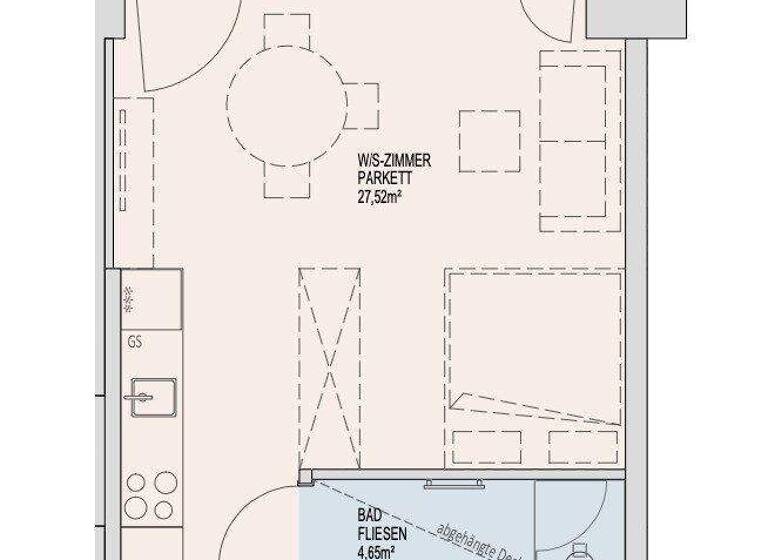 Studio zur Miete - Erstbezug 886 € 1 Zimmer 32,1 m² 34. Geschoss Donau-City-Straße Wien 1220
