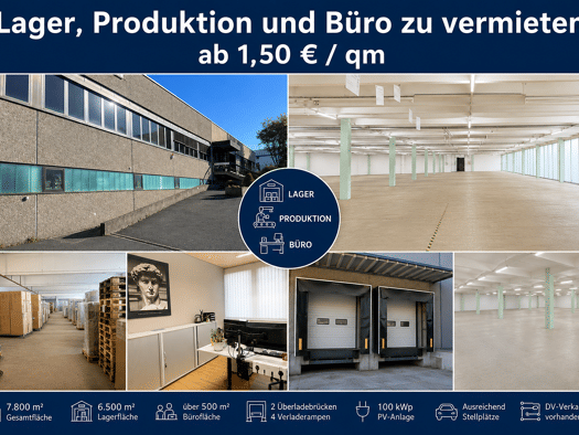 Produktionshalle zur Miete provisionsfrei 6.500 m² Lagerfläche teilbar ab 7.800 m² Sonnefeld Sonnefeld 96242