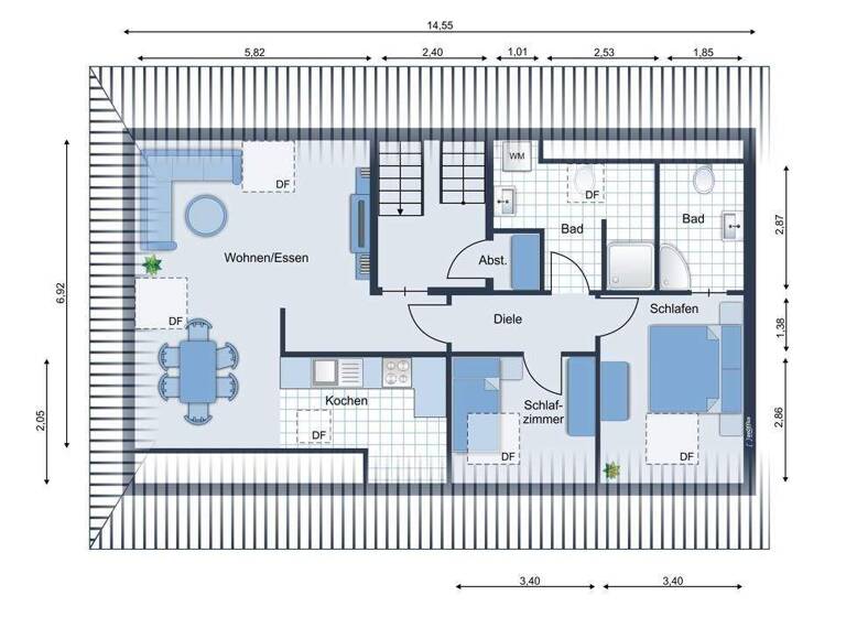 Wohnung zur Miete Wohnen auf Zeit 1.500 € 3 Zimmer 80 m² frei ab 01.09.2026 Ostviertel Essen 45127