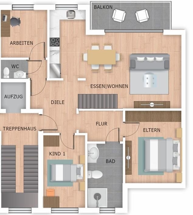 Penthouse zum Kauf 611.700 € 4 Zimmer 142,2 m²<br/>Wohnfläche 1.<br/>Geschoss Holsterhausen Herne 44625