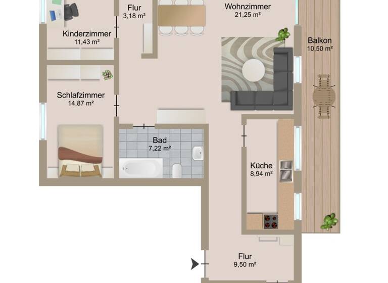 Wohnung zum Kauf 280.000 € 3 Zimmer 93 m²<br/>Wohnfläche 5.<br/>Geschoss Volkmarsdorf Leipzig 04315
