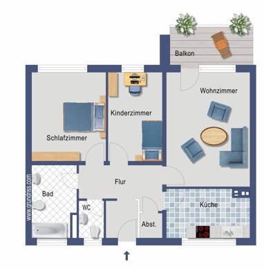 Wohnung zum Kauf provisionsfrei 200.000 € 3 Zimmer 75 m² EG Kalk-Mülheimer Straße 407 Mülheim Köln 51065