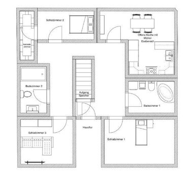 Wohnung zum Kauf 149.000 € 4 Zimmer 125 m² 2. Geschoss Kippdorfstraße 31 Kremenholl Remscheid 42857