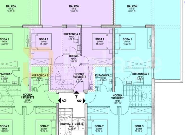 Wohnung zum Kauf 414.800 € 3 Zimmer 128 m² 2. Geschoss Povljana