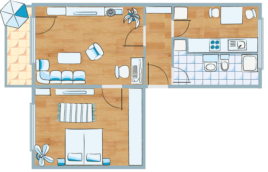 Wohnung zur Miete 321 € 2 Zimmer 49,4 m²<br/>Wohnfläche EG<br/>Geschoss 01.02.2025<br/>Verfügbarkeit Rosa-Luxemburg-Allee 19 Hohenstücken Brandenburg 14772