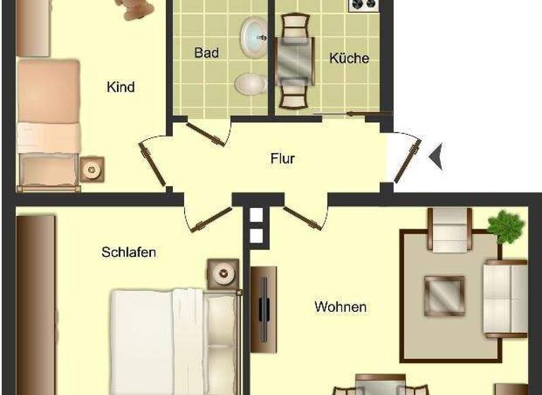 Wohnung zur Miete 549 € 3 Zimmer 61 m² EG Markgrafenstraße 9 Bocholt 46399