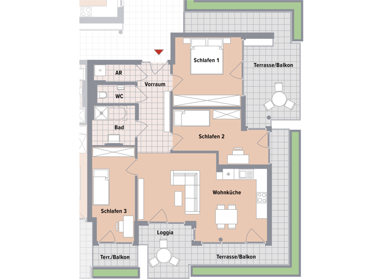 Wohnung zum Kauf - Erstbezug 388.800 € 4 Zimmer 85,9 m² Puntigam Graz,17.Bez.:Puntigam 8055