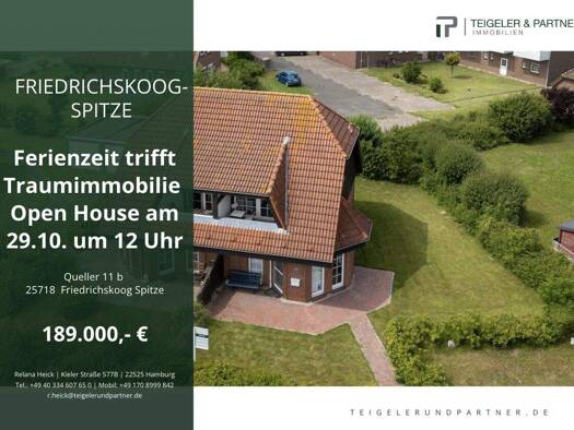 Wohnung zum Kauf 189.000 € 2 Zimmer 43 m² Friedrichskoog 25718