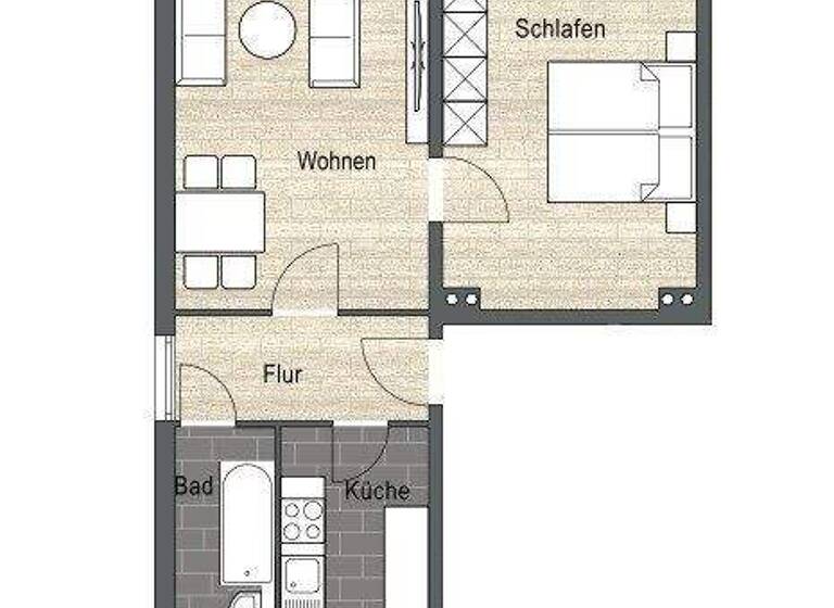Wohnung zur Miete 255 € 2 Zimmer 47 m² 3. Geschoss frei ab sofort Rudolf - Harlaß - Straße 10 Wittgensdorf 09228