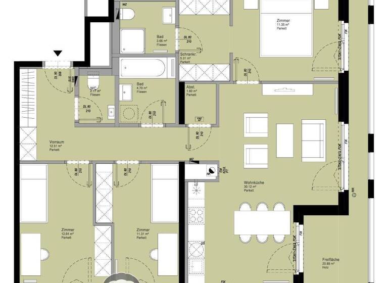 Wohnung zum Kauf 775.000 € 4 Zimmer 96 m² 1. Geschoss Wien 1220