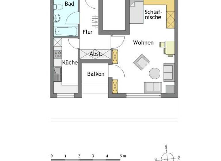 Studio zur Miete nur mit Wohnberechtigungsschein 294 € 1 Zimmer 47,9 m² frei ab 16.05.2026 Schillerstr. 40 Eppinghofen Mülheim/Ruhr 45468