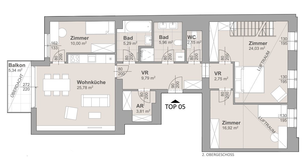 Wohnung zum Kauf 744.590 € 4,5 Zimmer 124 m²<br/>Wohnfläche 2.<br/>Geschoss Wien 1140