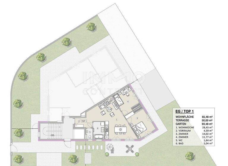 Wohnung zum Kauf - Erstbezug 465.000 € 3 Zimmer 65,5 m² EG Wien 1210