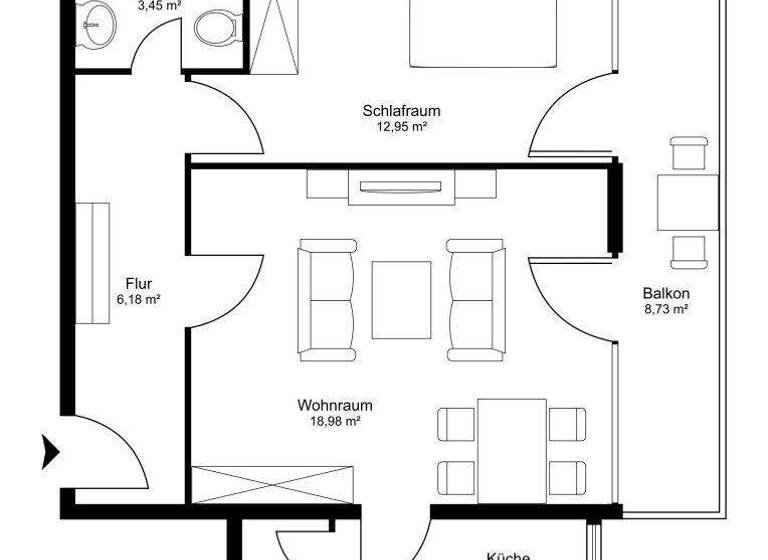 Wohnung zur Miete 919 € 2 Zimmer 48,7 m² 1. Geschoss Salzburg 5020