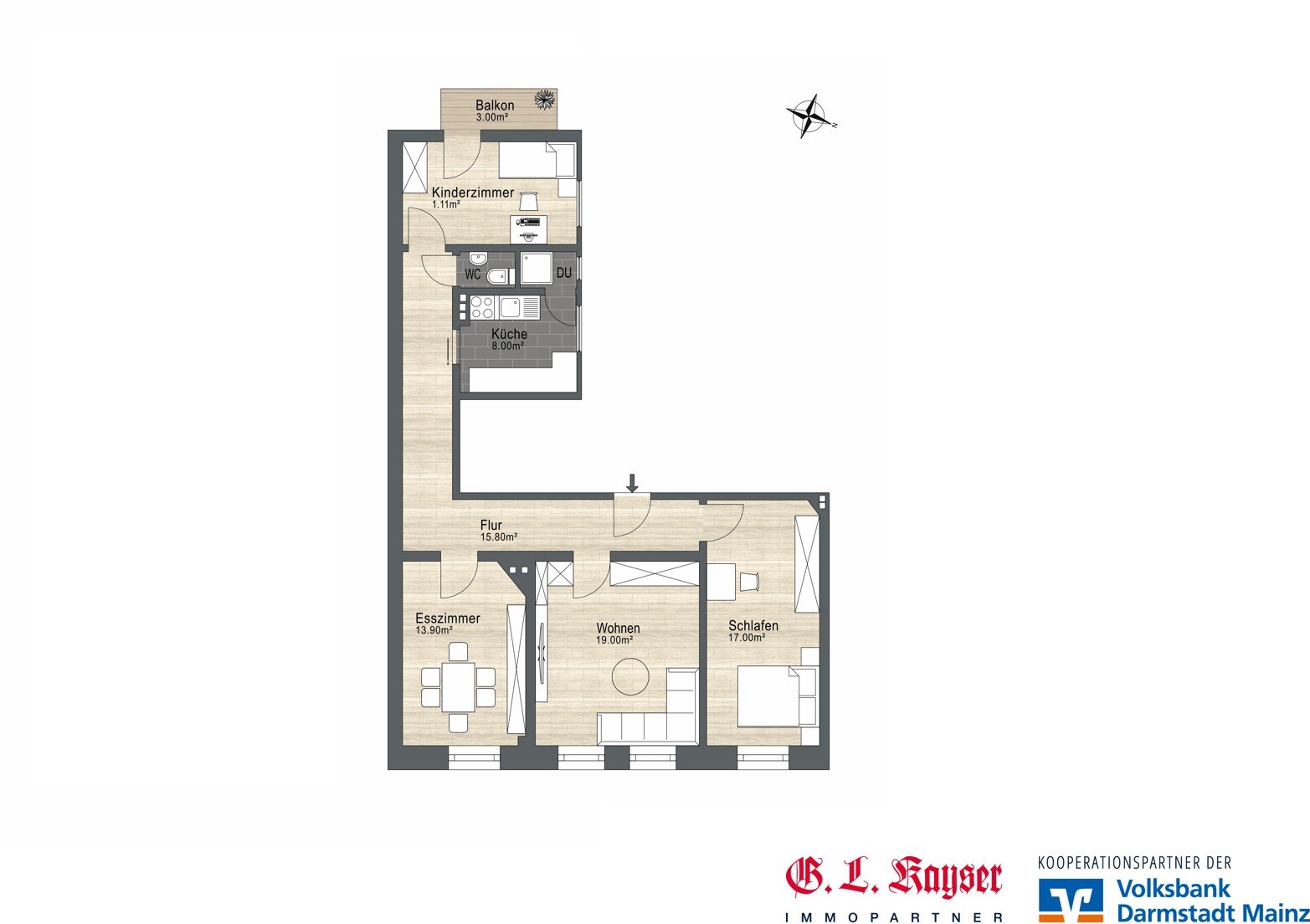 Wohnung zum Kauf 379.000 € 4 Zimmer 86,5 m²<br/>Wohnfläche 4.<br/>Geschoss Neustadt Mainz 55118