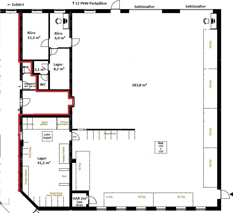 Lagerhalle zur Miete 2.499 € 371 m²<br/>Lagerfläche Paderborn - Kernstadt Paderborn 33100