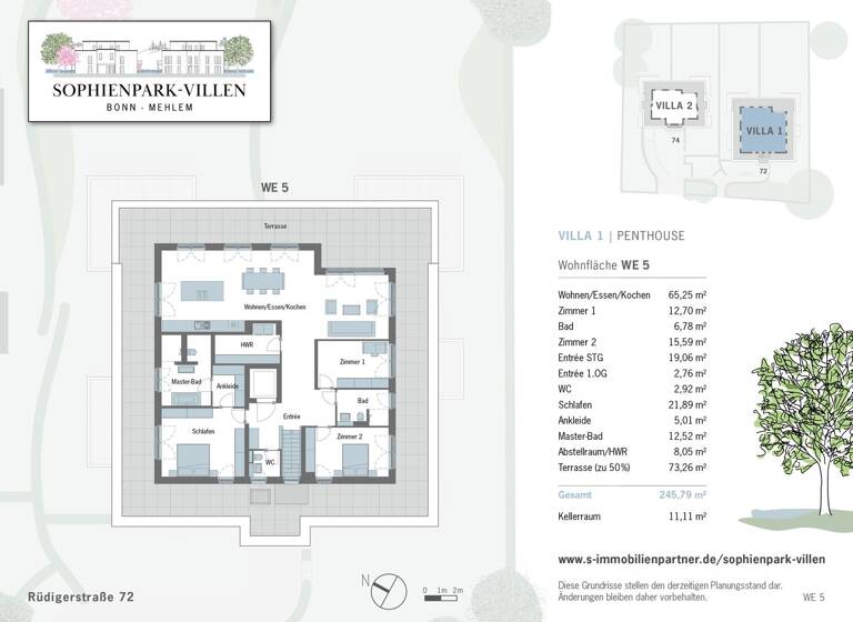 Wohnung zum Kauf - Erstbezug 2.823.000 € 4 Zimmer 245,8 m² 2. Geschoss frei ab 01.06.2027 Mehlem Bonn / Mehlem 53179
