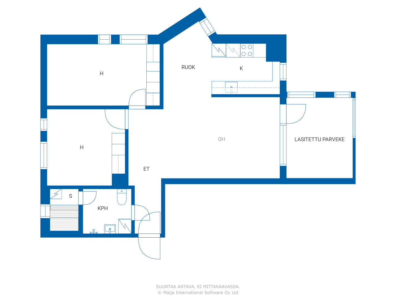 Studio zum Kauf 225.000 € 3 Zimmer 73,5 m²<br/>Wohnfläche 3.<br/>Geschoss Säterintie 24 Helsinki 00720