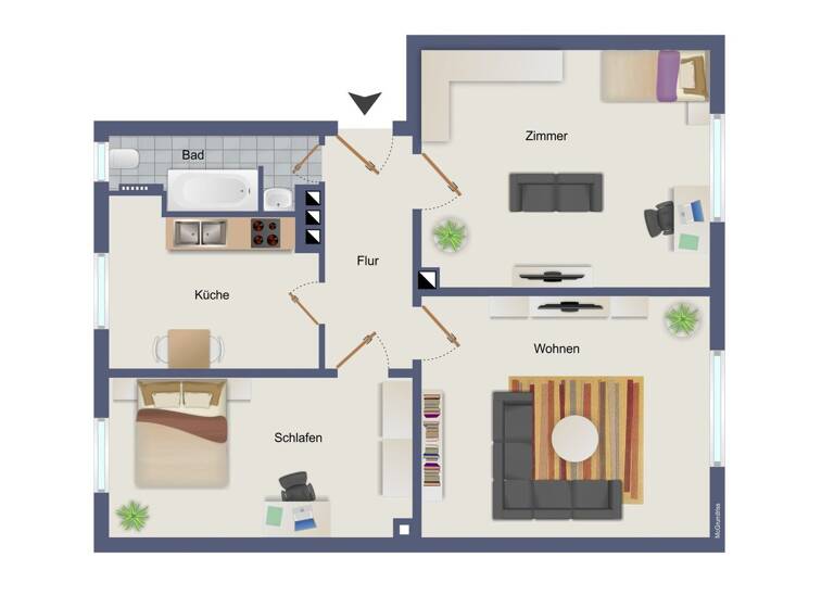 Wohnung zum Kauf 250.000 € 3 Zimmer 70,8 m² 2. Geschoss Limmer Hannover / Limmer 30453