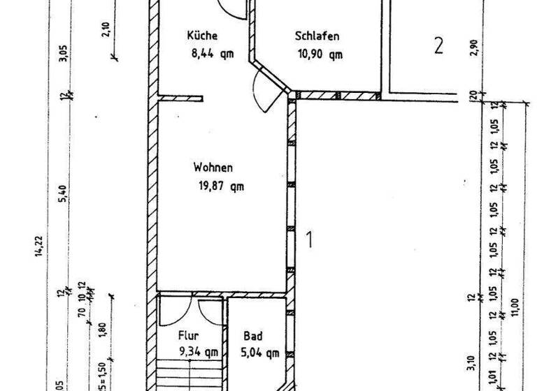 Wohnung zur Miete 380 € 2 Zimmer 56,8 m² 1. Geschoss Poststraße 40 Naumburg 06618