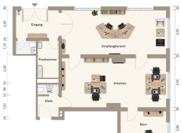 Büro zur Miete 7,50 € 1 Zimmer 106,1 m² Bürofläche Kirchstraße 1 Töging Töging a.Inn 84513