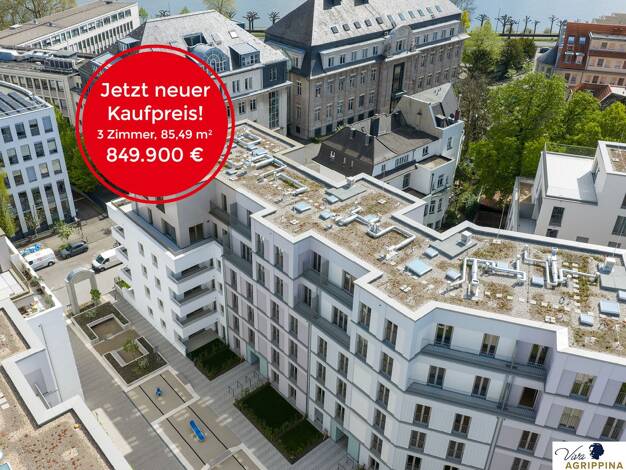 Wohnung zum Kauf - Erstbezug 849.900 € 3 Zimmer 85,5 m² 4. Geschoss Neustadt-Nord Köln 50668