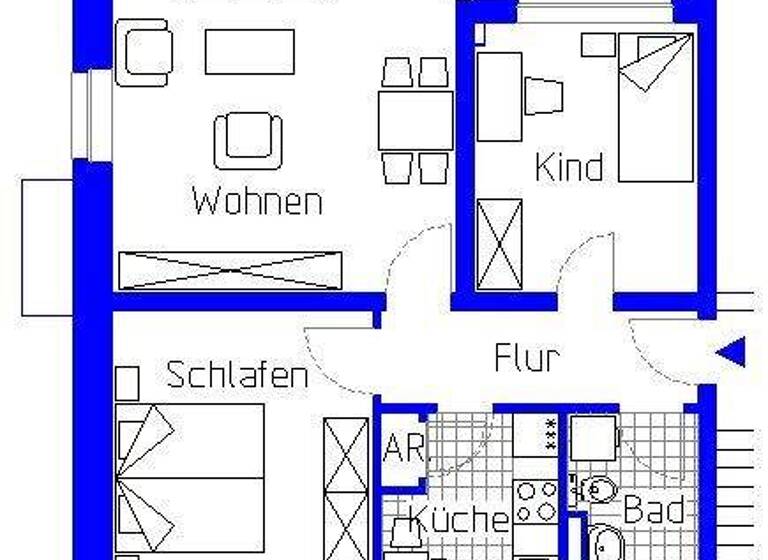 Wohnung zur Miete 539 € 3 Zimmer 68 m² 1. Geschoss Hoffstraße 3 Innenstadt Minden 32423
