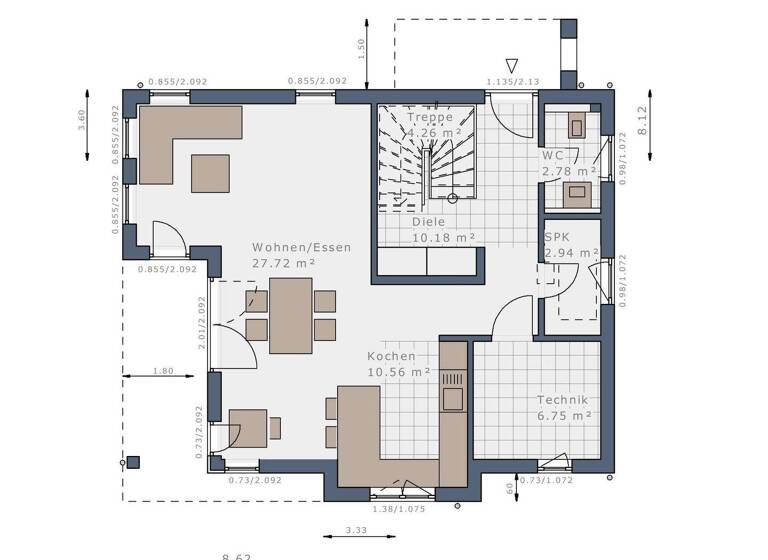 Einfamilienhaus zum Kauf provisionsfrei 409.800 € 4 Zimmer 122,1 m² 541 m² Grundstück Unterkirnach 78089